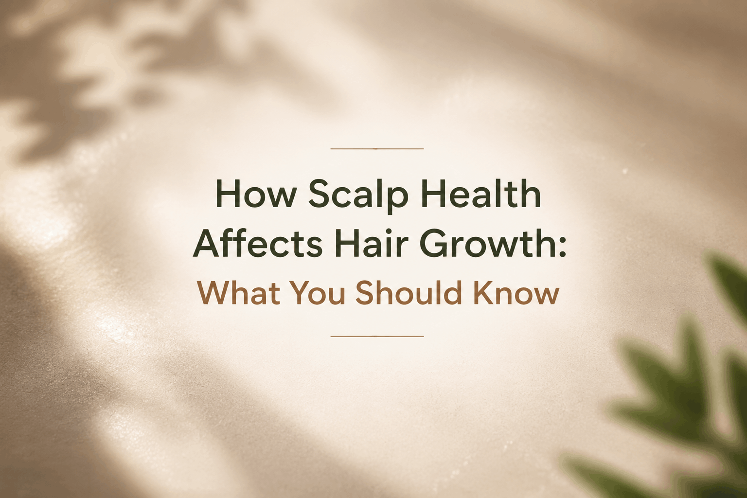 Text on a soft, neutral background discussing the relationship between scalp health and hair growth, emphasizing key information for better hair care practices.