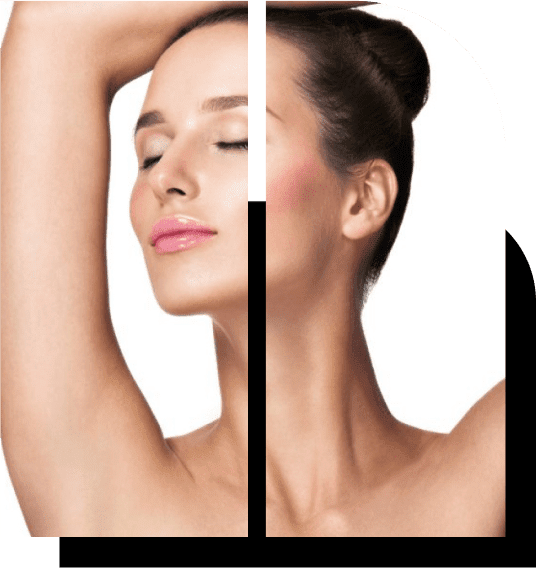 Close-up of a woman with smooth skin and a serene expression, showcasing her beauty and elegance. The image highlights her flawless complexion and well-groomed features, emphasizing a natural aesthetic. Ideal for beauty, skincare, or wellness content.