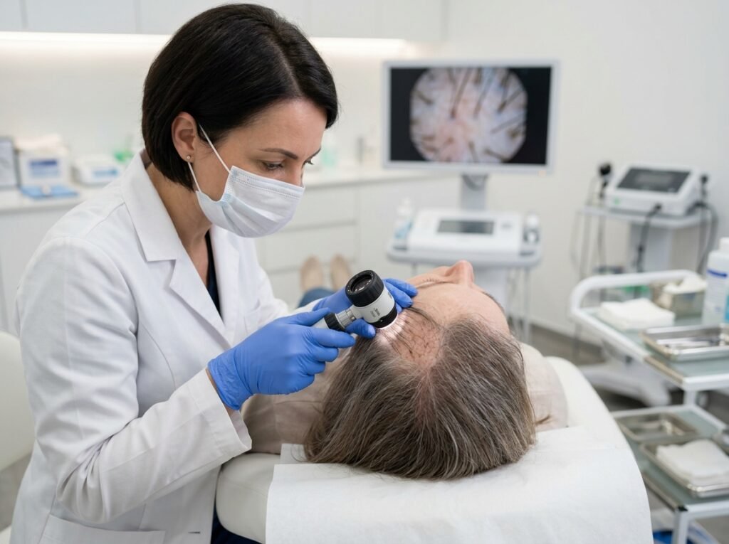 Dermatologist_examinig